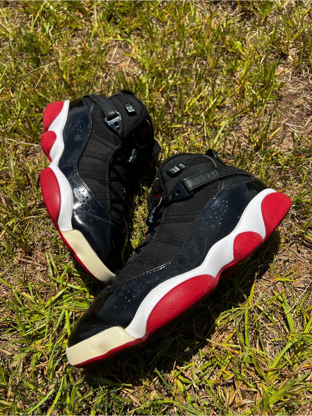 CLEAN Air Jordan size 10.5 Bred 6 Rings Red shoes